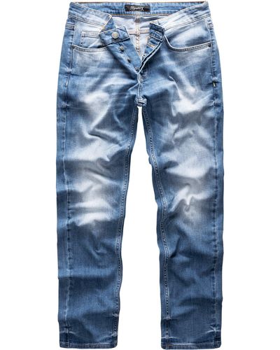 REPUBLIX Straight- NAT Regular Fit Destroyed Jeans - Blau