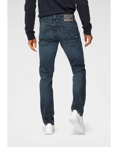 PME LEGEND Tapered-fit-Jeans SKYMASTER im Used Look - Blau