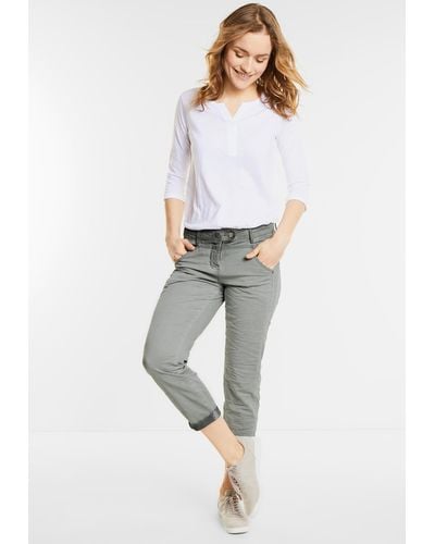 Cecil 5-Pocket-Jeans 7/8-Crinkle Hose New York - Weiß