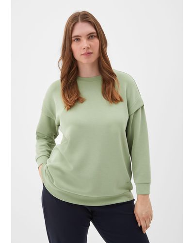 TRIANGL Sweatshirt Scubashirt im Layering-Look Blende - Grün