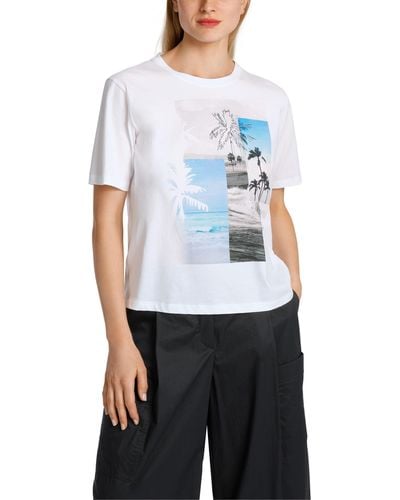 Marc Cain "Sports Beach Point" Premium mode "Rethink Together" T-Shirt mit Strass - Blau