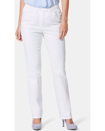 Goldner Bequeme Jeans Kurzgröße: Klassische Jeansschlupfhose LOUISA - Weiß