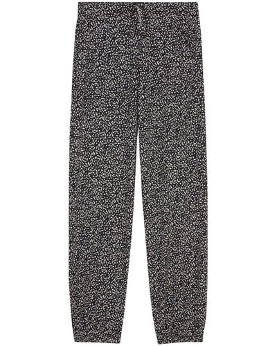 Marc O' Polo Pyjamahose Pants mit getupftem All-over-Print - Grau