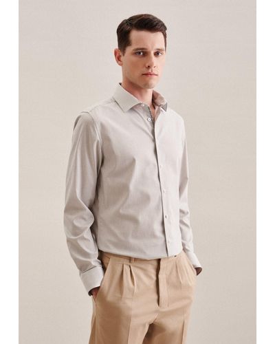 Seidensticker Businesshemd Shaped Langarm Kentkragen Streifen in Weiß für  Herren | Lyst DE | Klassische Hemden