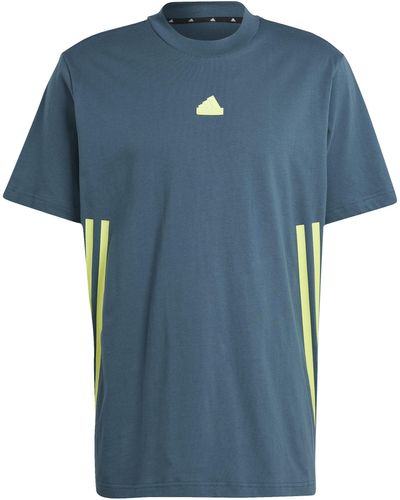 adidas Kurzarmshirt FUTURE ICONS 3-STREIFEN T-Shirt blau/hellgrün