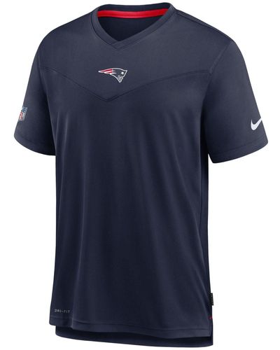 Nike Print-Shirt New England Patriots DriFIT Sideline 2021 Coach - Blau