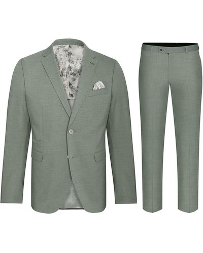 Paul Malone Sommerlicher anzug moderner, stilvoller Anzug - Grün