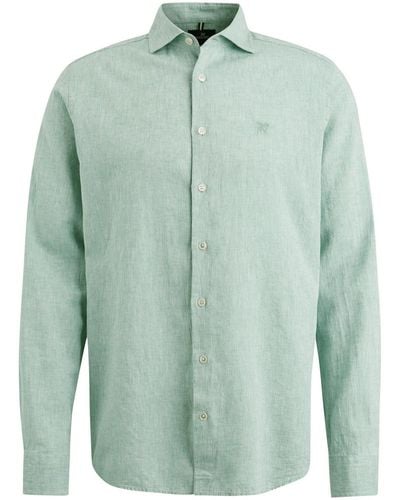 Vanguard T- Long Sleeve Shirt Linen Cotton ble - Grün