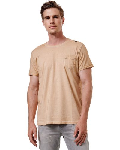 Rusty Neal T-Shirt mit aufgesetzter Brusttasche - Natur