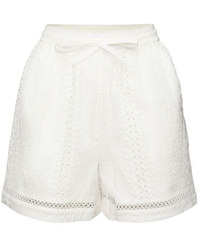 Esprit Bestickte Shorts - Weiß