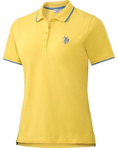 U.S. POLO ASSN. Poloshirt elegante Logo-Stickerei - Gelb