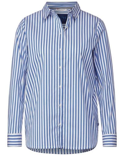 Street One Blusenshirt QR Striped office blouse - Blau
