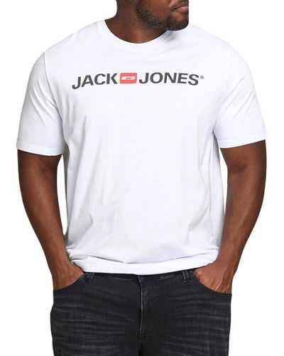 Jack & Jones Print- Big Size Übergrößen T-Shirt - Weiß
