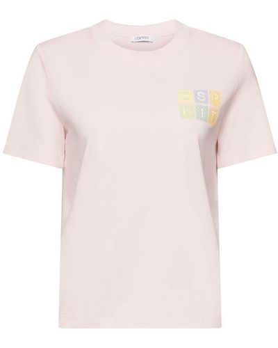 Esprit Jersey-T-Shirt mit Logo (1-tlg) - Pink