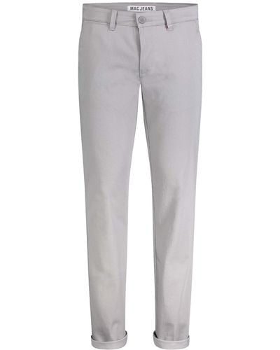 M·a·c 5-Pocket-Jeans LENNOX platinum grey printed 6365-00-0670L 042B - Weiß