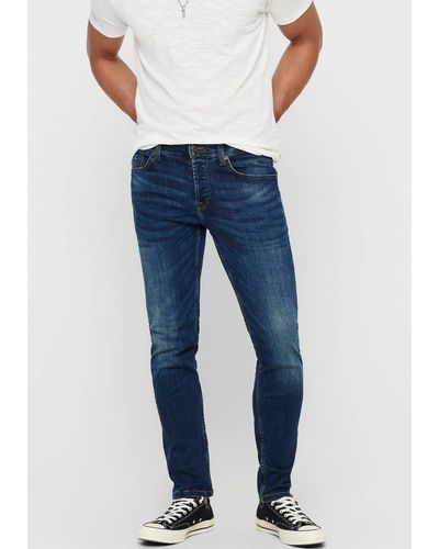Only & Sons Fit-Jeans ONSWEFT REGULAR MAT DNM NOOS - Blau