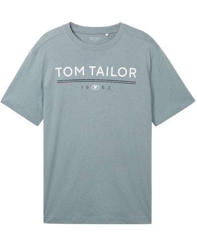 Tom Tailor T-Shirt Kurzarmshirt (1-tlg) - Blau