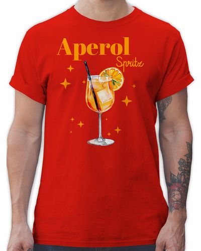 Shirtracer T-Shirt Aperol Spritz Kostüm Aperoli Aperollin Freundin Spritztour Karneval & Fasching - Rot