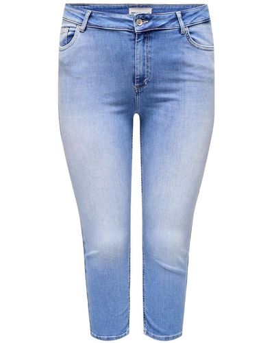 Only Carmakoma Regular-fit-Jeans CARWILLY REG WAIST DNM CAPRI - Blau