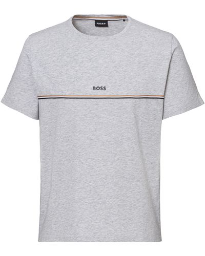 BOSS Unique T-Shirt mit Logodruck - Grau