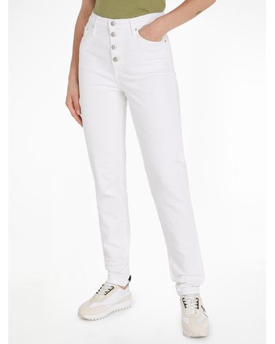Calvin Klein Calvin Klein Mom-Jeans in klassischer 5-Pocket-Form - Weiß