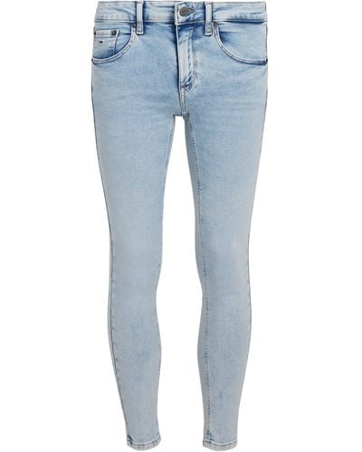 Tommy Hilfiger Tommy Bequeme Jeans Scarlett mit Ledermarkenlabel - Blau