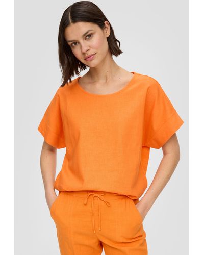 S.oliver Shirttop Fabricmix-T-Shirt im Relaxed Fit - Orange