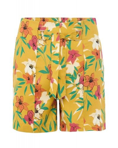 Salsa Jeans Stretch- JEANS SHORTS yellow floral print 122813.4048 - Gelb