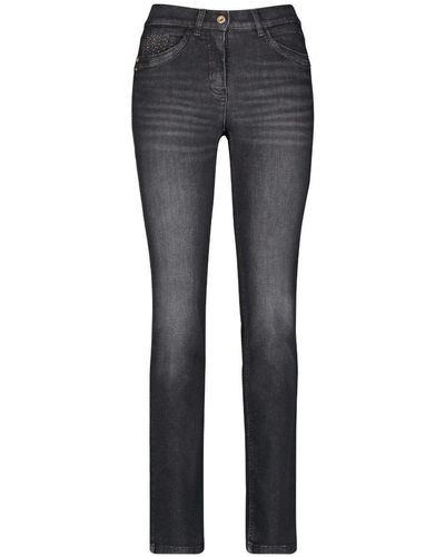 Gerry Weber Slim-fit-Jeans BEST4ME Slimfit mit Steinchendekor von black denim use 38 - Grau