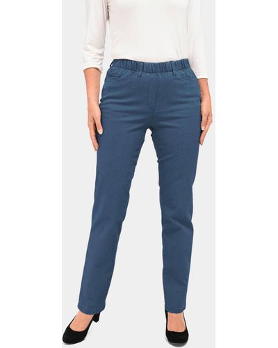 Goldner Bequeme Jeans Kurzgröße: Klassische Jeansschlupfhose LOUISA - Blau