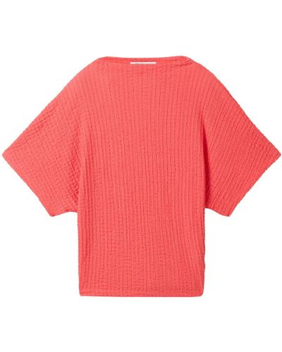 Tom Tailor 3/4-Arm- crinkle batwing T-Shirt - Rot