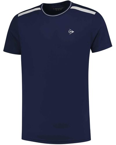 Dunlop Tennisshirt Sportshirt CLUB LINE Kurzarm - Blau