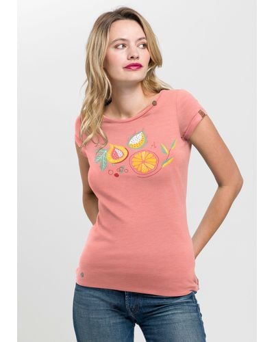 Ragwear T-Shirt MINT mit Front-Print - Pink