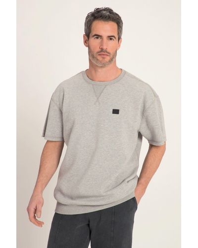 JP1880 Sweatshirt Sweater Fitness Halbarm oversized - Grau