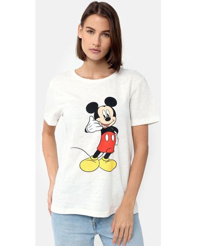 Re:Covered T-Shirt Mickey Mouse Phone GOTS zertifizierte Bio-Baumwolle - Weiß