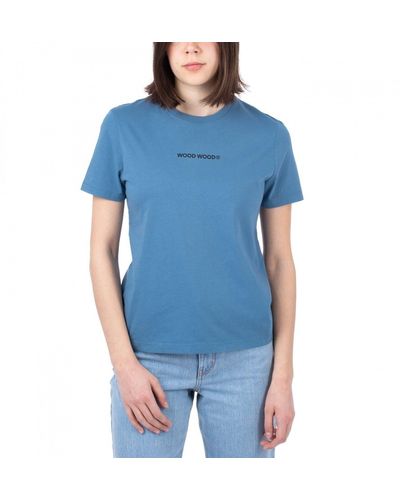 WOOD WOOD Wood Aria Logo T-Shirt - Blau
