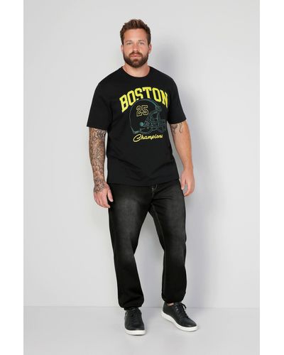Boston Park T-Shirt Halbarm Print bis 72/74 - Schwarz