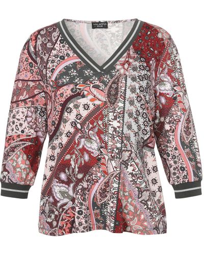 Via Appia Due Print-Shirt mit floralem Muster - Rot