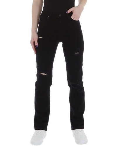 Ital-Design Freizeit (85989829) Destroyed-Look Stretch High Waist Jeans in Schwarz