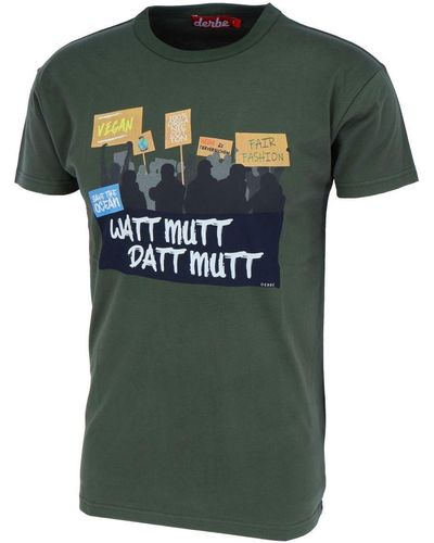 Derbe Print- Watt Mutt T-Shirt - Grün