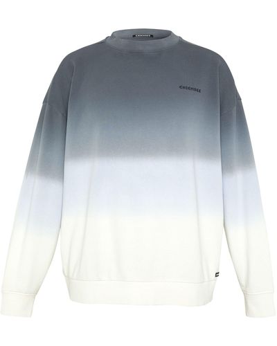 Chiemsee Sweatshirt mit Backprint und Effekt-Färbung 1 - Blau