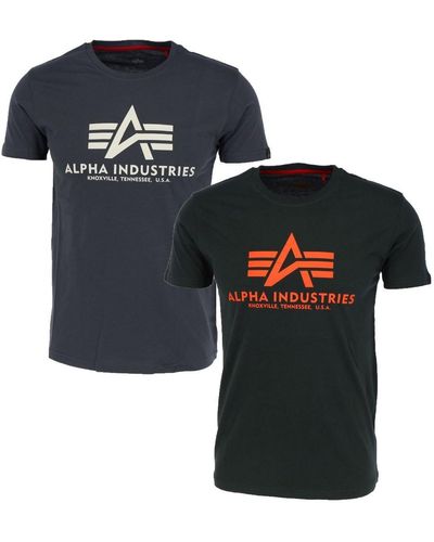 Alpha Industries Shirt Basic T Pack (2-tlg) - Schwarz