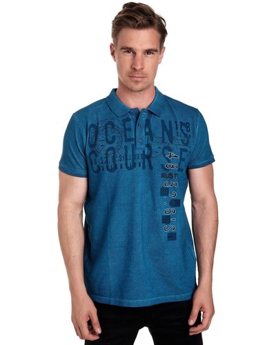 Rusty Neal Poloshirt mit auffälligem Print - Blau