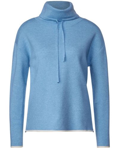 Street One Sweatshirt LTD QR sweater w. straps at co - Blau