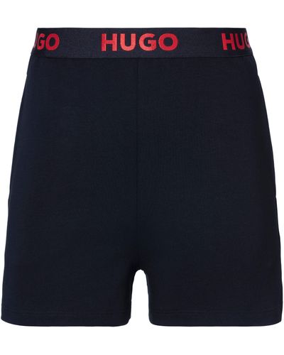 HUGO Pyjamahose SPORTY LOGO_SHORTS mit elastischem Bund - Blau