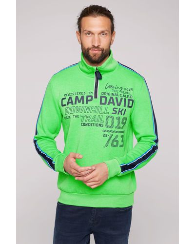 Camp David Sweater aus Bonded-Jersey - Grün