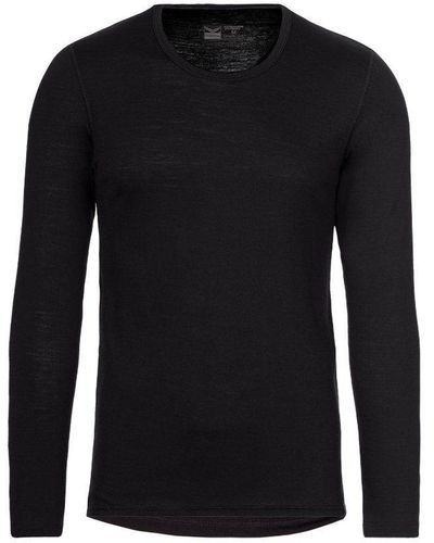 Trigema Kurzarmshirt Sportshirt aus Merinowolle (1-tlg) - Schwarz