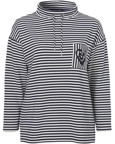 Via Appia Due Sportives Sweatshirt überschnittenen Schultern mit Gestreiften Allover-Muster - Grau