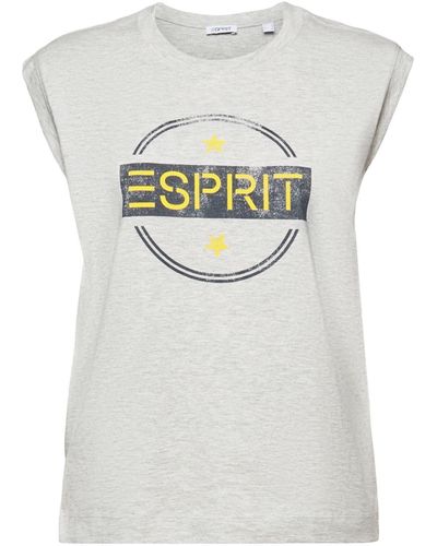 Esprit T-Shirt Logo-Tanktop (1-tlg) - Grau