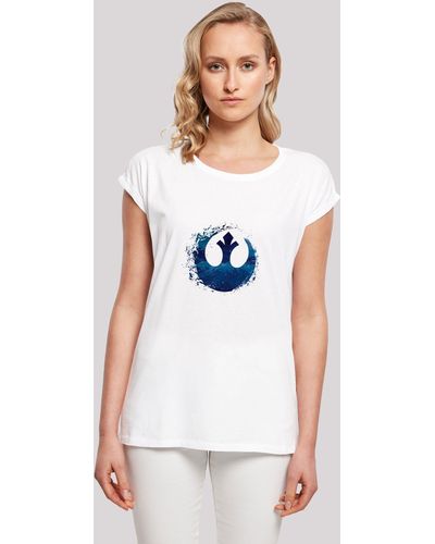 F4NT4STIC T-Shirt 'Star Wars Rise Of Skywalker Rebellen Logo Wave' Print - Blau